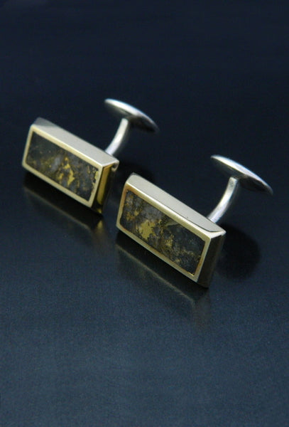 Gold in Quartz Bar Cufflinks