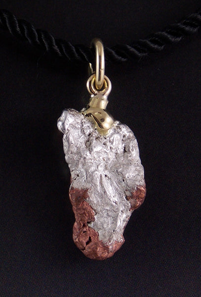 Copper/Silver Nugget Pendant in 18kt Gold