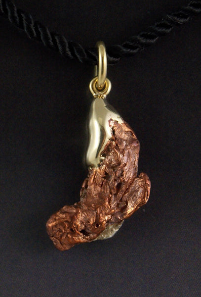 Copper/Silver Nugget Pendant in 18kt Gold