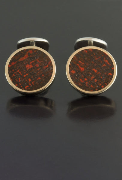 Gem Dinosaur Bone Cufflinks in 18kt Rose Gold