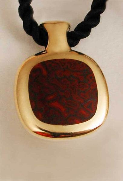 Dinosaur Bone Pendant in 18kt Gold and Sterling Silver