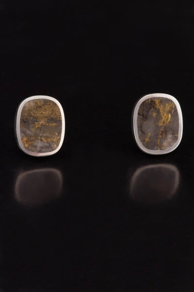 Red Lake Gold in Quartz Stud Earrings