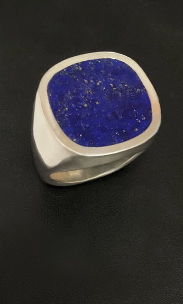 Large Signet Style Lapis Ring