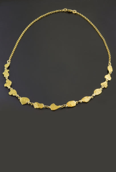 Natural Gold Nugget Chain Necklace