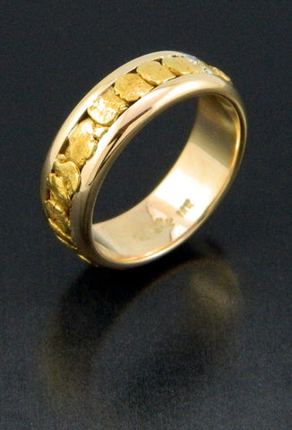 Natural Gold Nugget Wedding Band