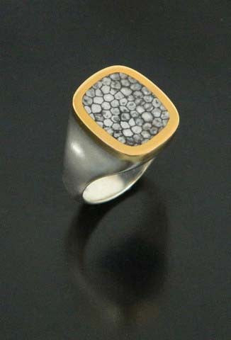 The Original Stingray Coral in 18kt Yellow Gold and Sterling Silver Ring