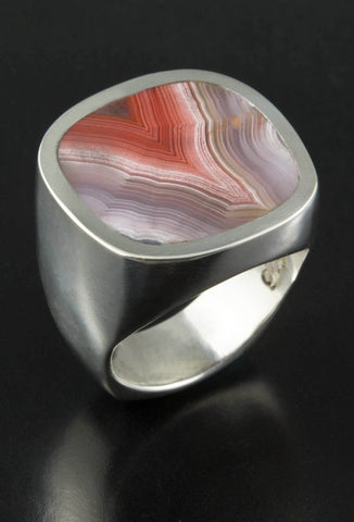 Agate and Sterling Silver Ring