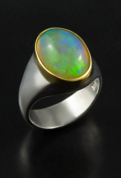 Blue Ethiopian Opal Ring