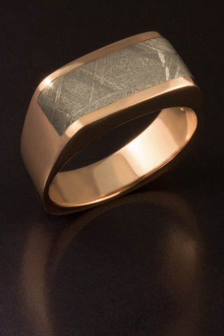 Gibeon Meteorite Band in 14kt Rose Gold