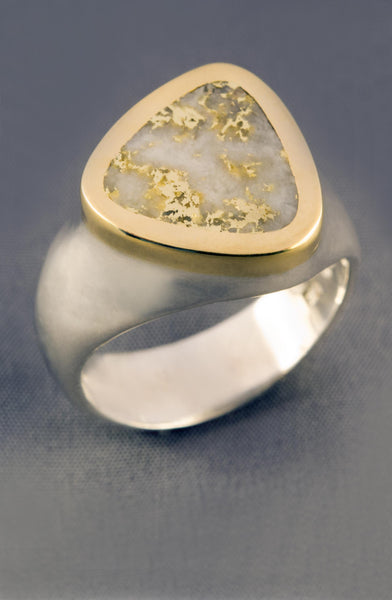 Texada Island Gold in Quartz Ring