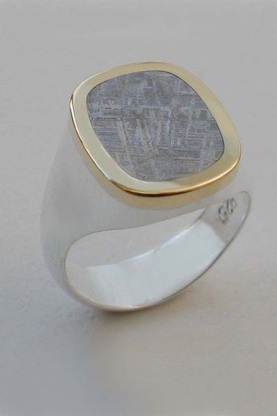 Gibeon Meteorite Ring in 18kt Yellow Gold