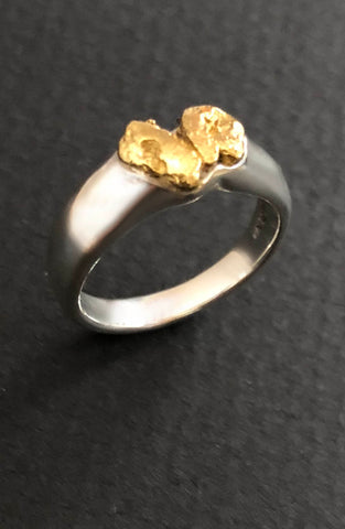 Australian Natural Heart Shaped Gold Nugget Ring