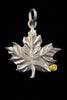 Sterling Silver Maple Leaf with Natural Gold Nugget