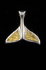 Gold Nugget Whale Tail Pendant in Sterling Silver