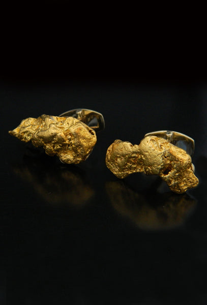 Large Natural Gold Nugget Cufflinks