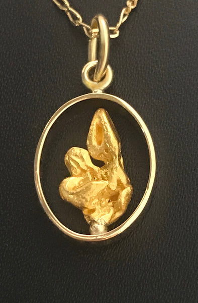 Crystalline Gold Oval Pendant