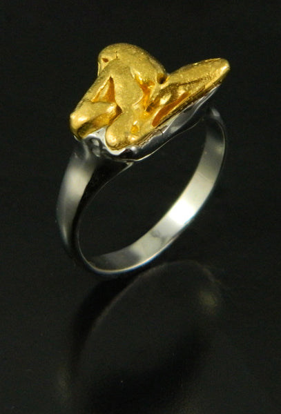 Natural Gold Crystal Ring