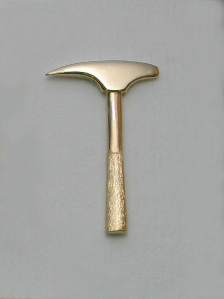 Fine Small Gold Rock Hammer Lapel Pin