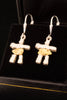 Sterling Silver and Gold Nugget Inukshuk Earrings