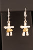 Sterling Silver and Gold Nugget Inukshuk Earrings