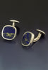 Lapis Cufflinks in Solid Sterling Silver