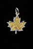 Gold Nugget Maple Leaf Pendant in Sterling Silver