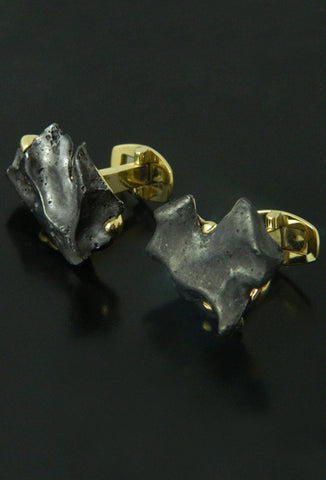 Sikhote-Alin Meteorite 18kt/14kt Gold Cufflinks