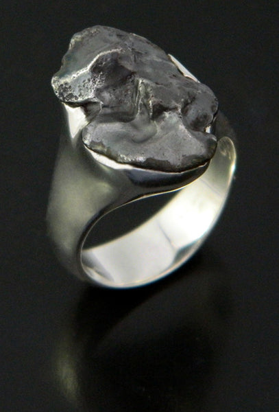 Sikhote-Alin Meteorite Ring in Sterling Silver