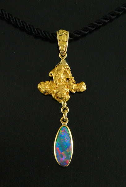 Opal and Nugget Pendant