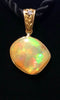 Opal, Gold Nugget and 0.04ct Diamond Pendant