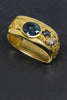 Montana Sapphire and Gold and Platinum Nugget Ring