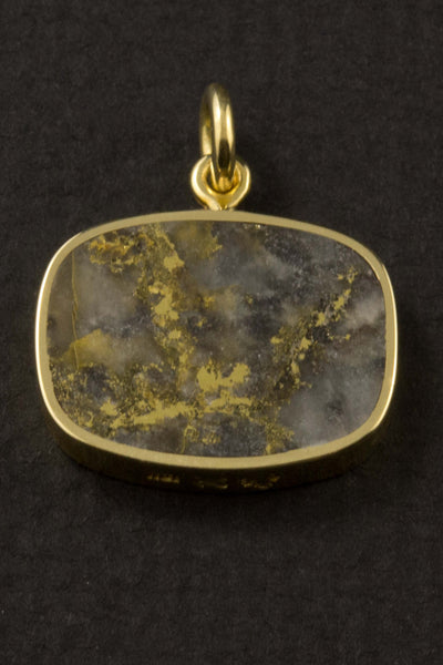 Gold in Quartz and Lapis Pendant (double-sided)