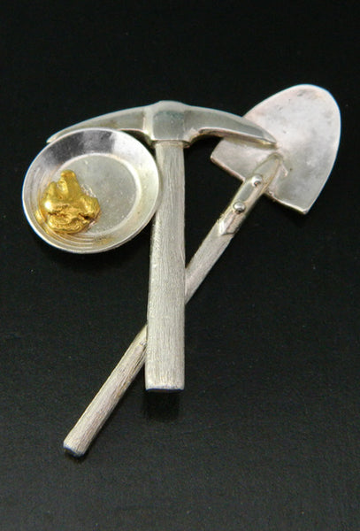 Gold Pan, Pick and Shovel Lapel Pin