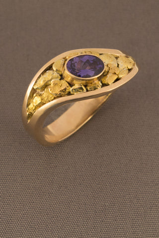 Sapphire and Nugget Ring