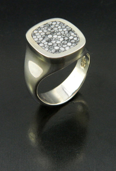 The Original Stingray Coral in White Gold and Sterling Ring