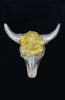 Special Edition Gold Nugget and Sterling Silver Buffalo Skull Lapel Pin