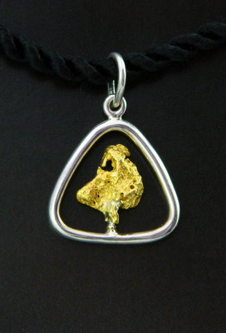 Gold Nugget in Sterling Silver